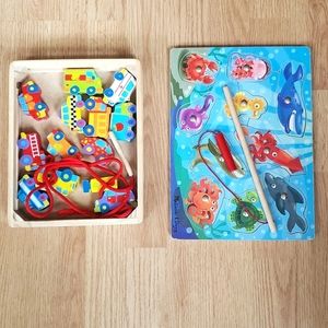 2 wooden learning toys